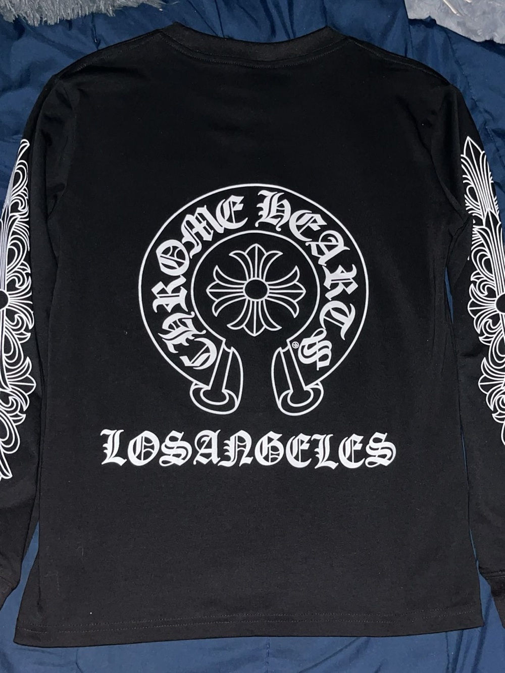 Chrome Hearts Black and White Los Angeles Horseshoe Back Tee
